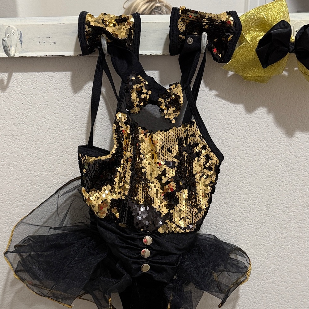 Weissman Gold and Black Sequin Dance Costume